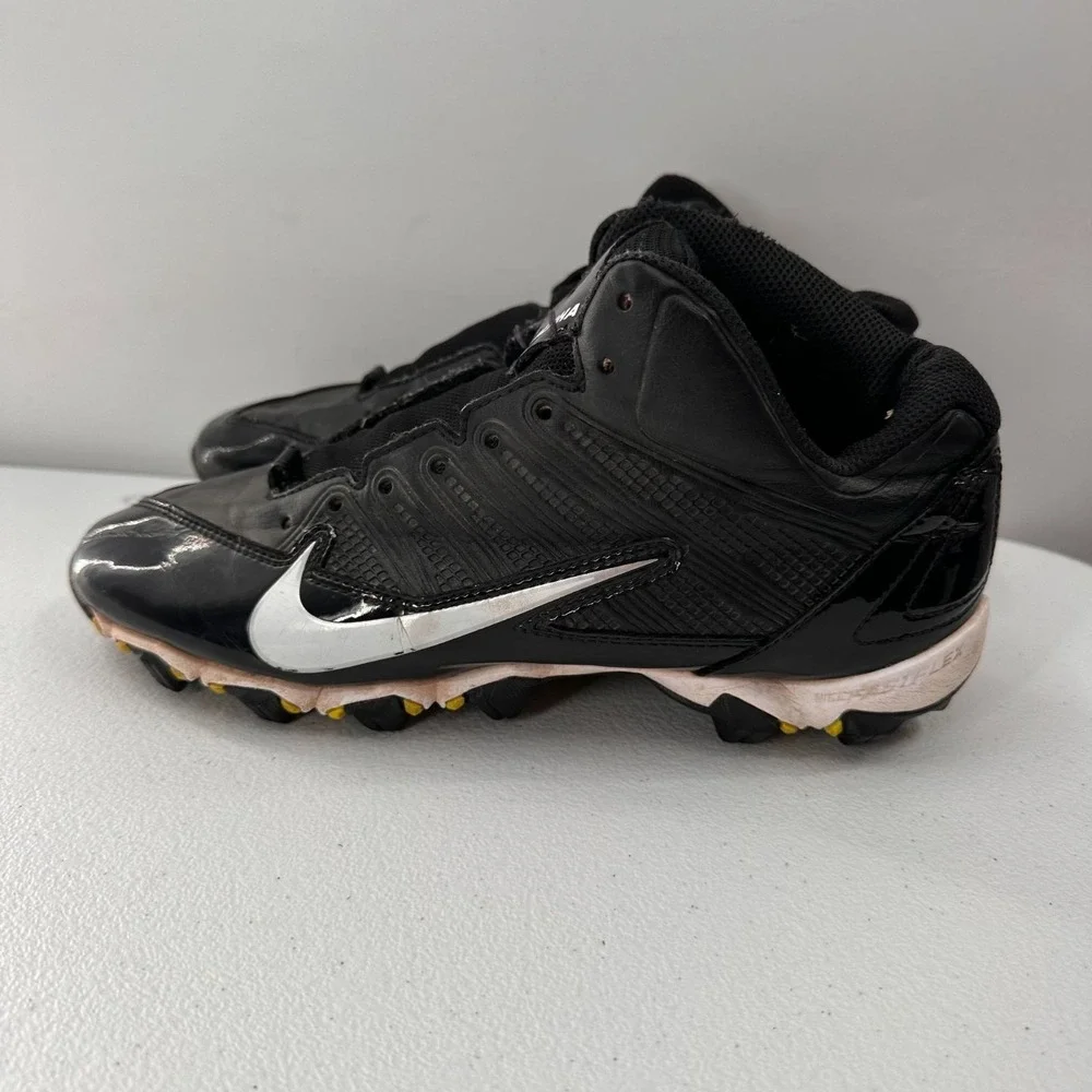 Nike Alpha Shark Football Cleats Mens 7 Black White Synthetic‎ Athletic Shoe See